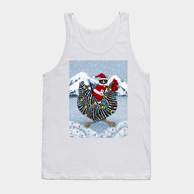 Santa Claws Chicken Ride Full Tank Top by KilkennyCat Art